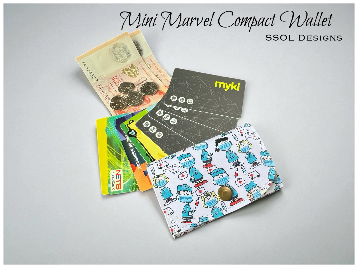 Mini Marvel Compact Wallet Pattern