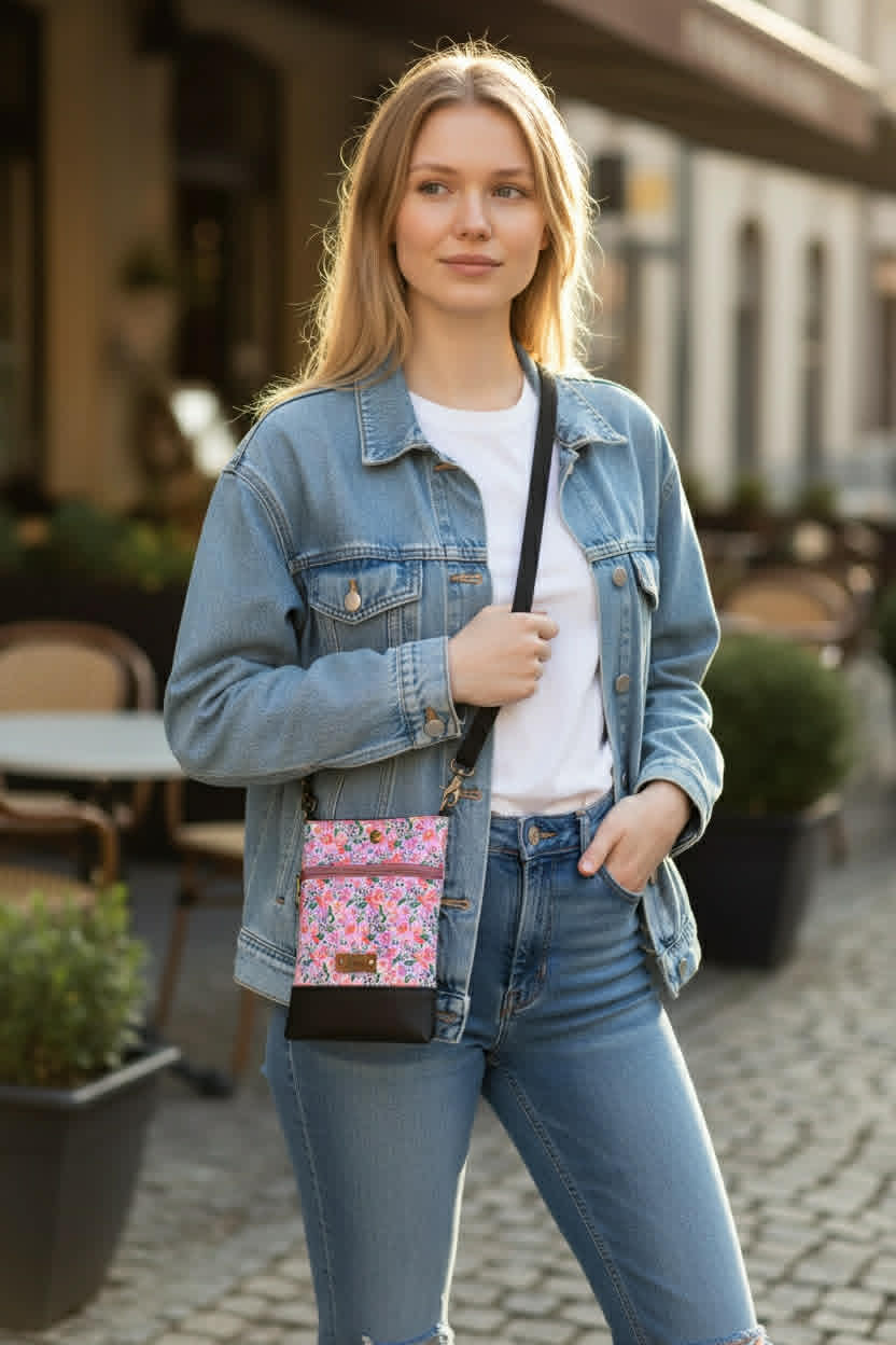 Wanderlust Phone Bag - Spotted Roses