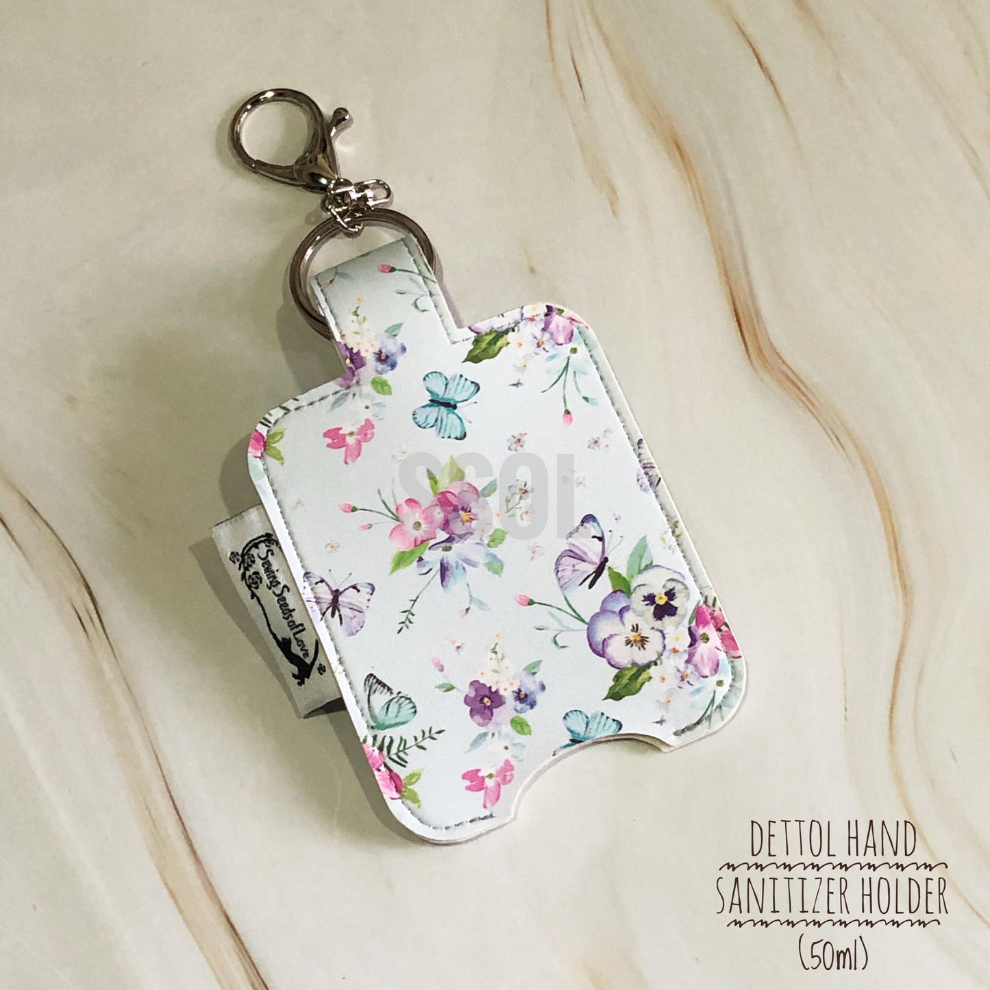 Vinyl Hand Sanitizer Holder (for 50ml bottle) - Floral 04