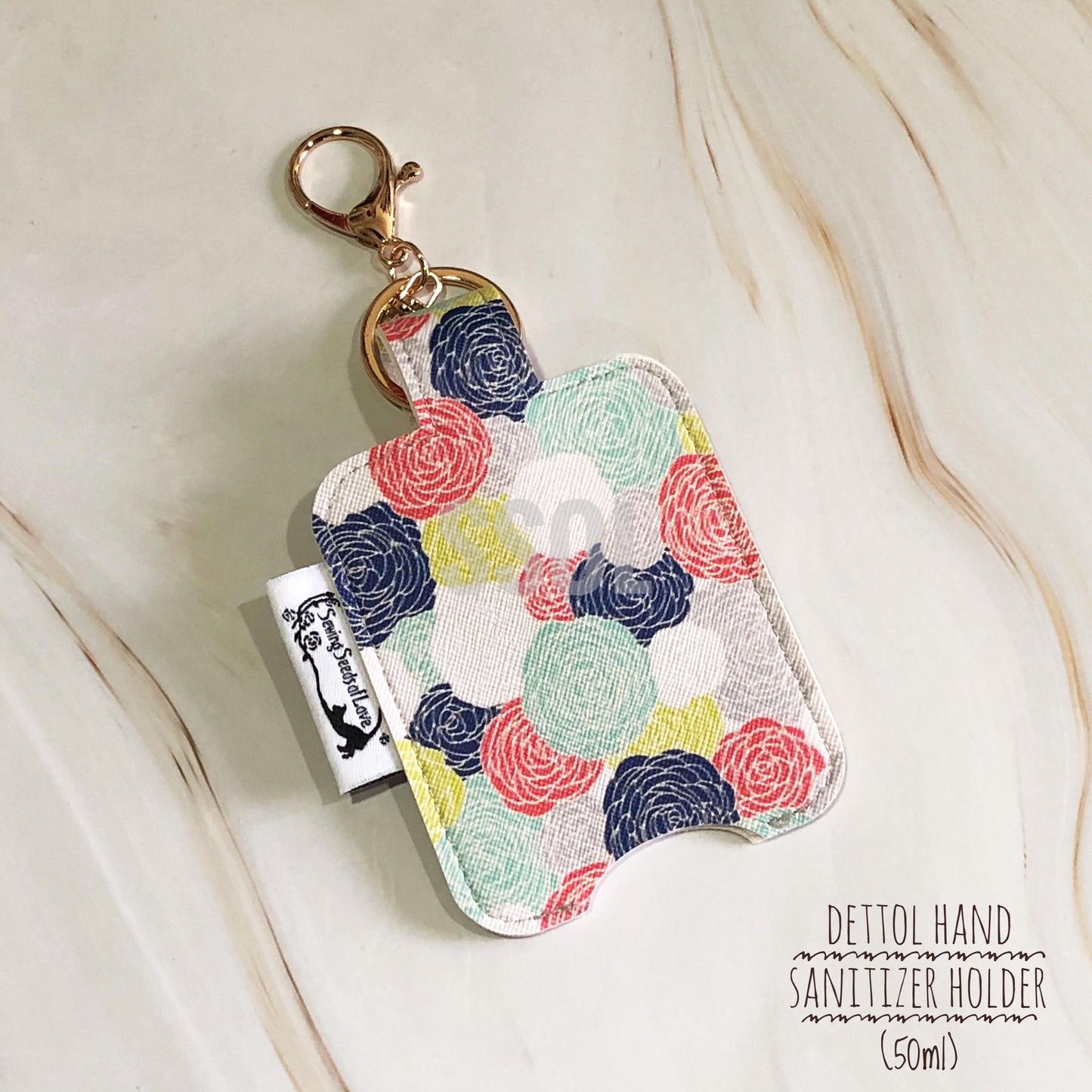 Vinyl Hand Sanitizer Holder (for 50ml bottle) - Floral 06