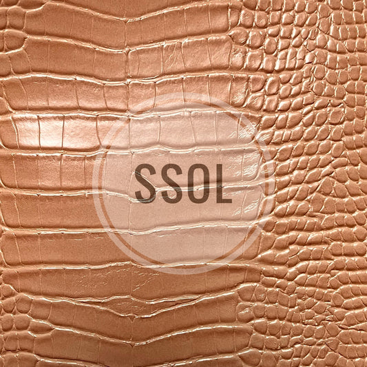 Vinyl/PU Leather - Croc (Orangey Brown)
