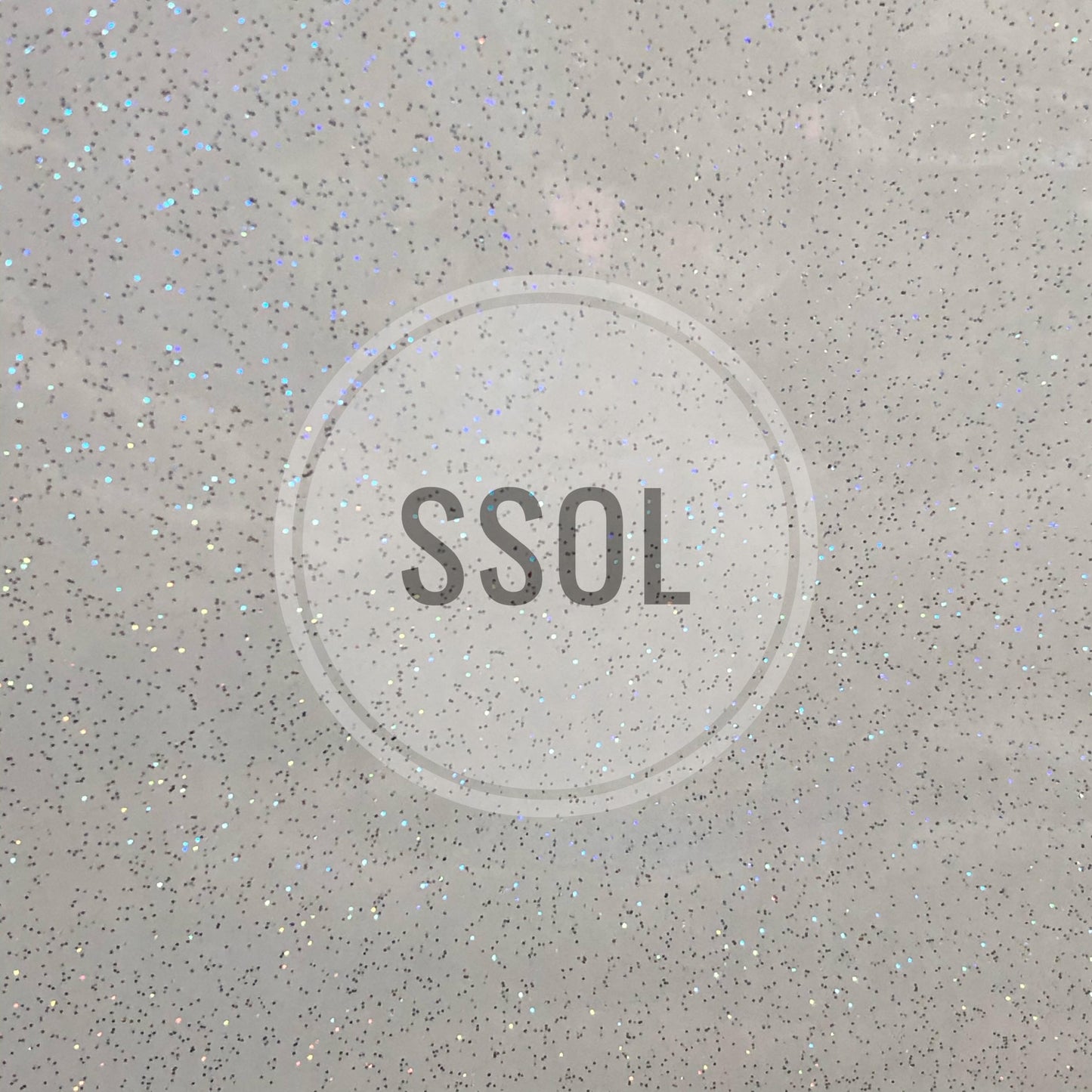 Vinyl/PU Leather - Clear Glitter Vinyl (White)