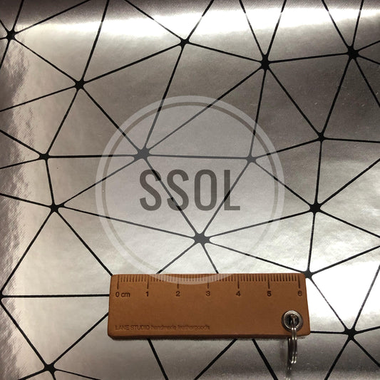 Vinyl/PU Leather - Geometric (Silver)