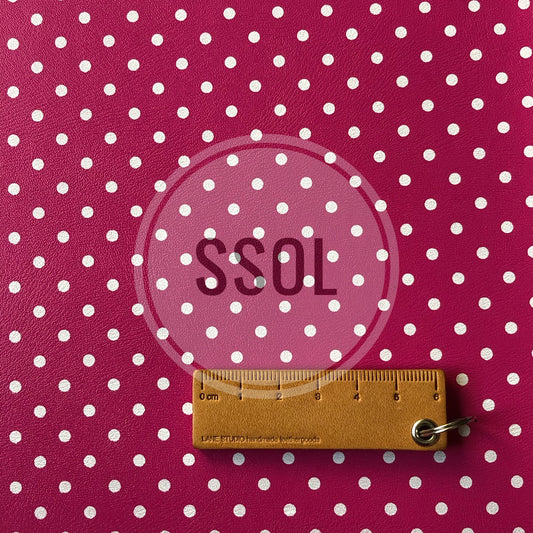 Vinyl/PU Leather - Polka06 (Hot Pink)