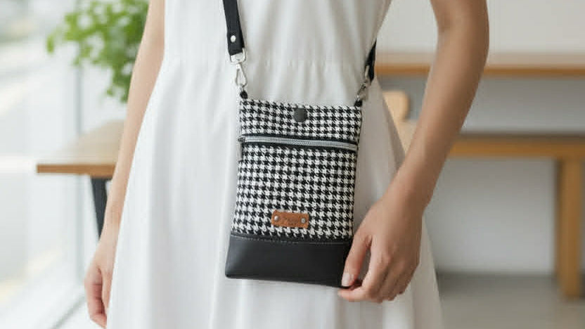 Wanderlust Phone Bag - Houndstooth