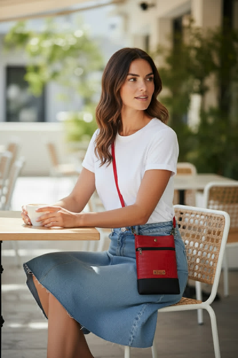 Wanderlust Phone Bag - Red Croc