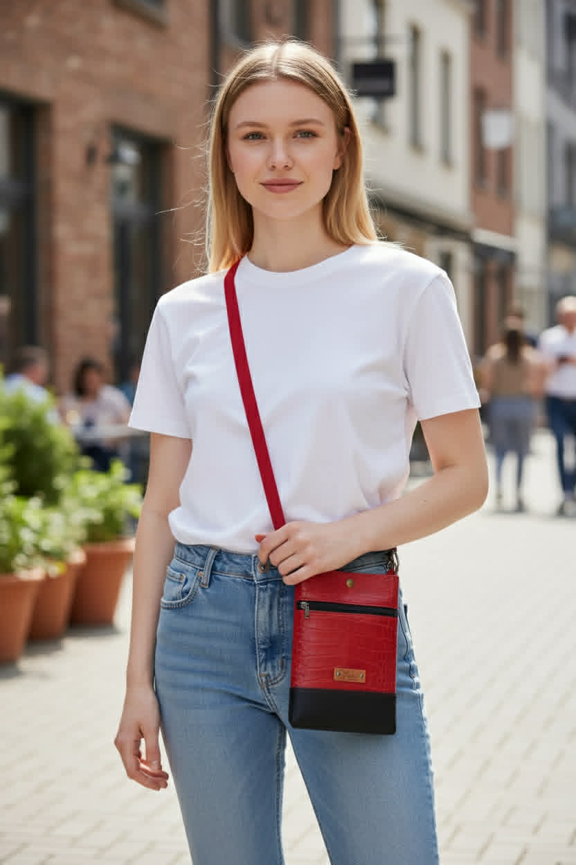 Wanderlust Phone Bag - Red Croc