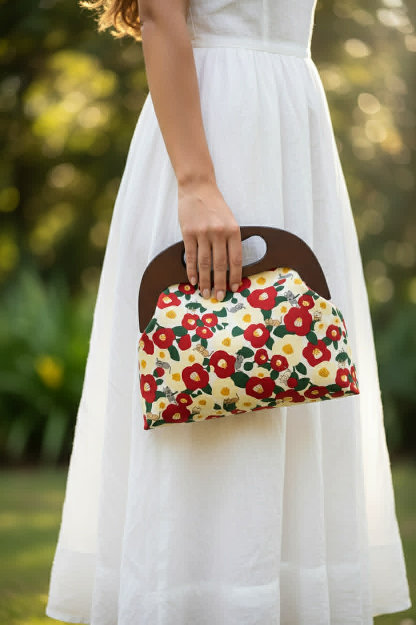 Wooden Clutch Bag - Noon Kitty