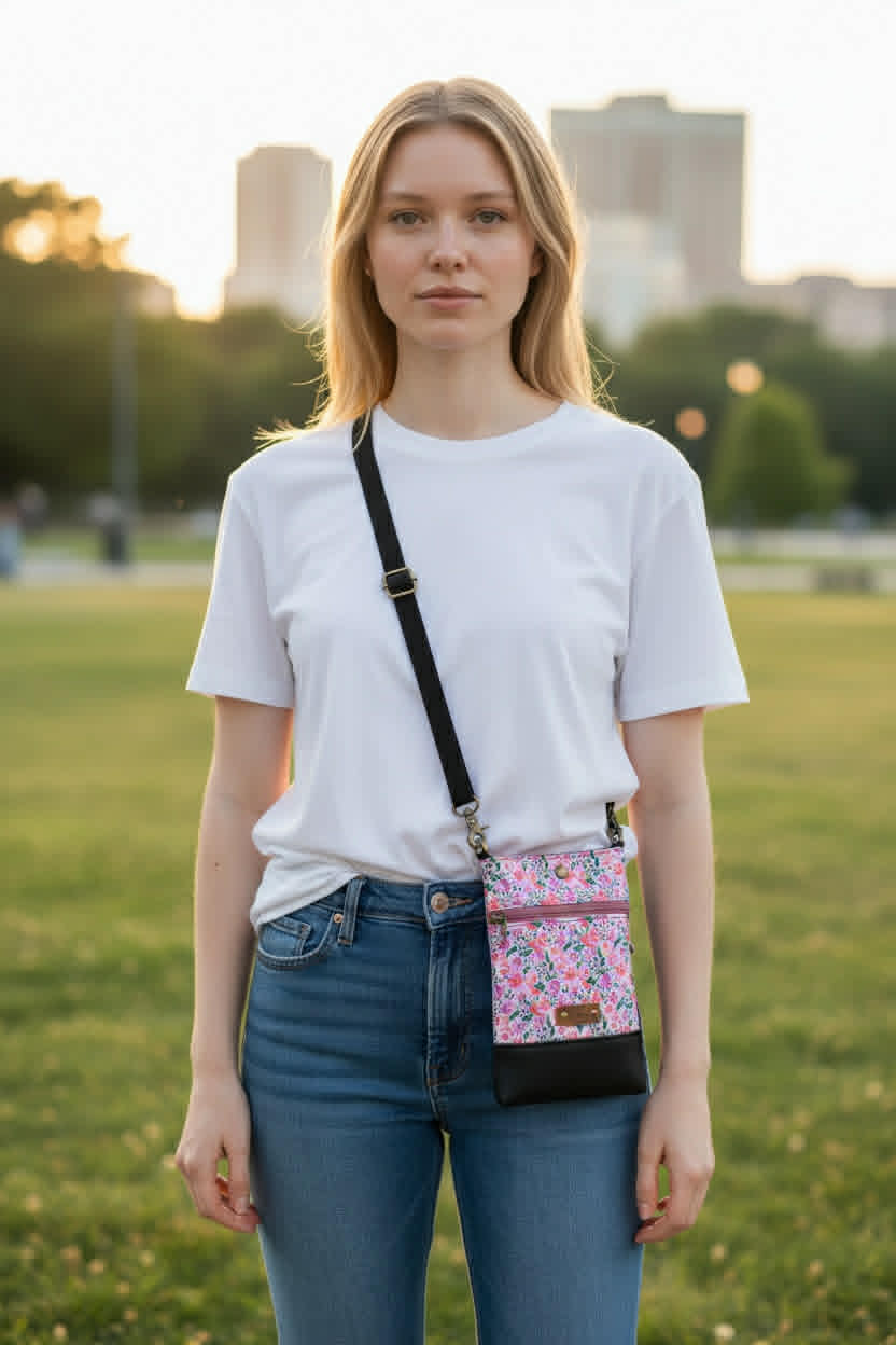Wanderlust Phone Bag - Spotted Roses