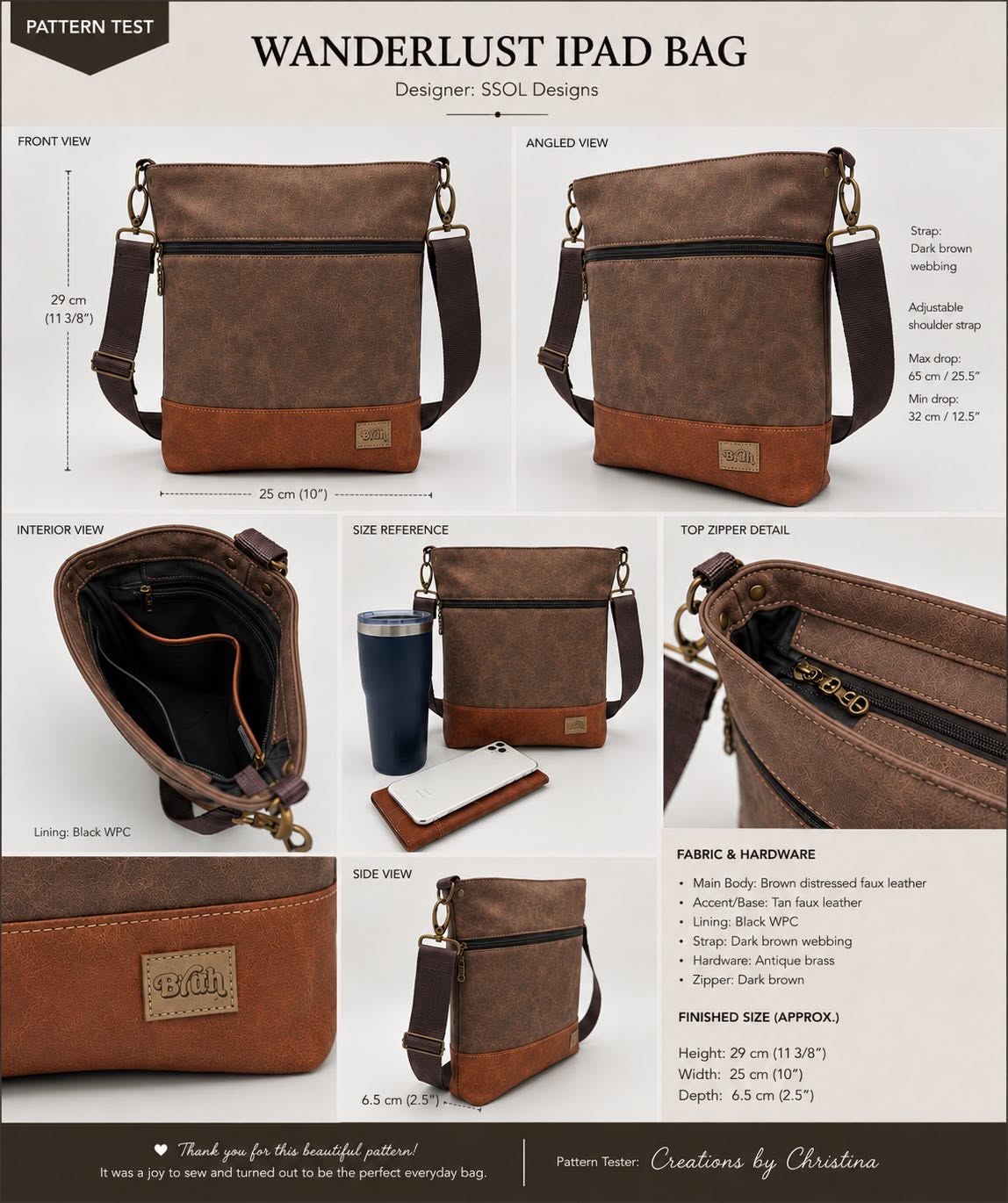 Wanderlust Tablet Bag Pattern