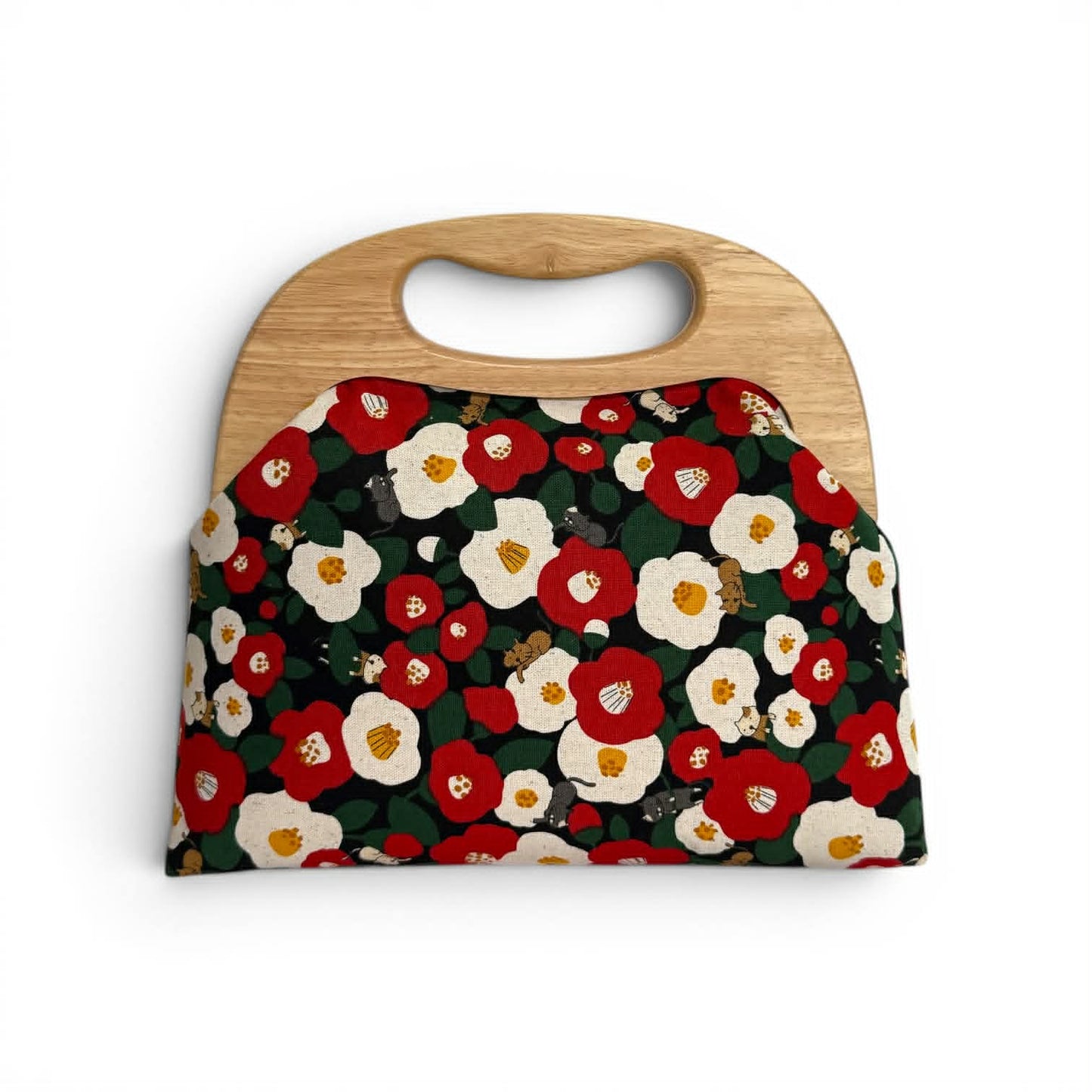 Wooden Clutch Bag - Midnight Kitty
