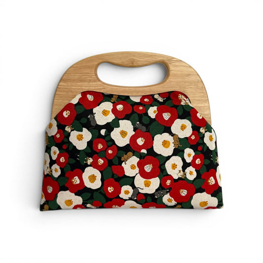Wooden Clutch Bag - Midnight Kitty