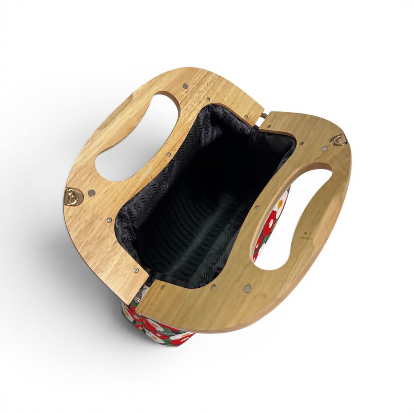 Wooden Clutch Bag - Midnight Kitty