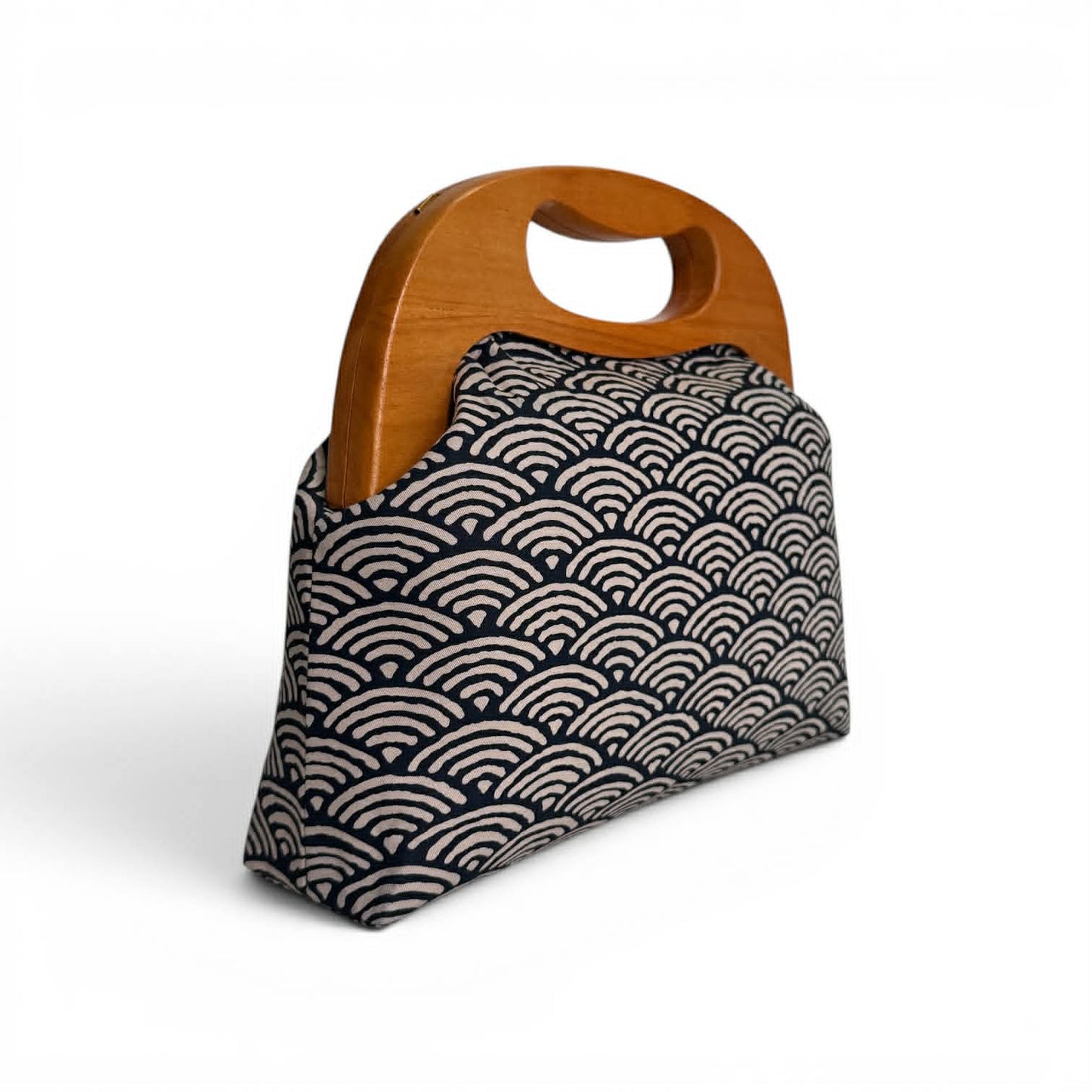 Wooden Clutch Bag - Seigaiha