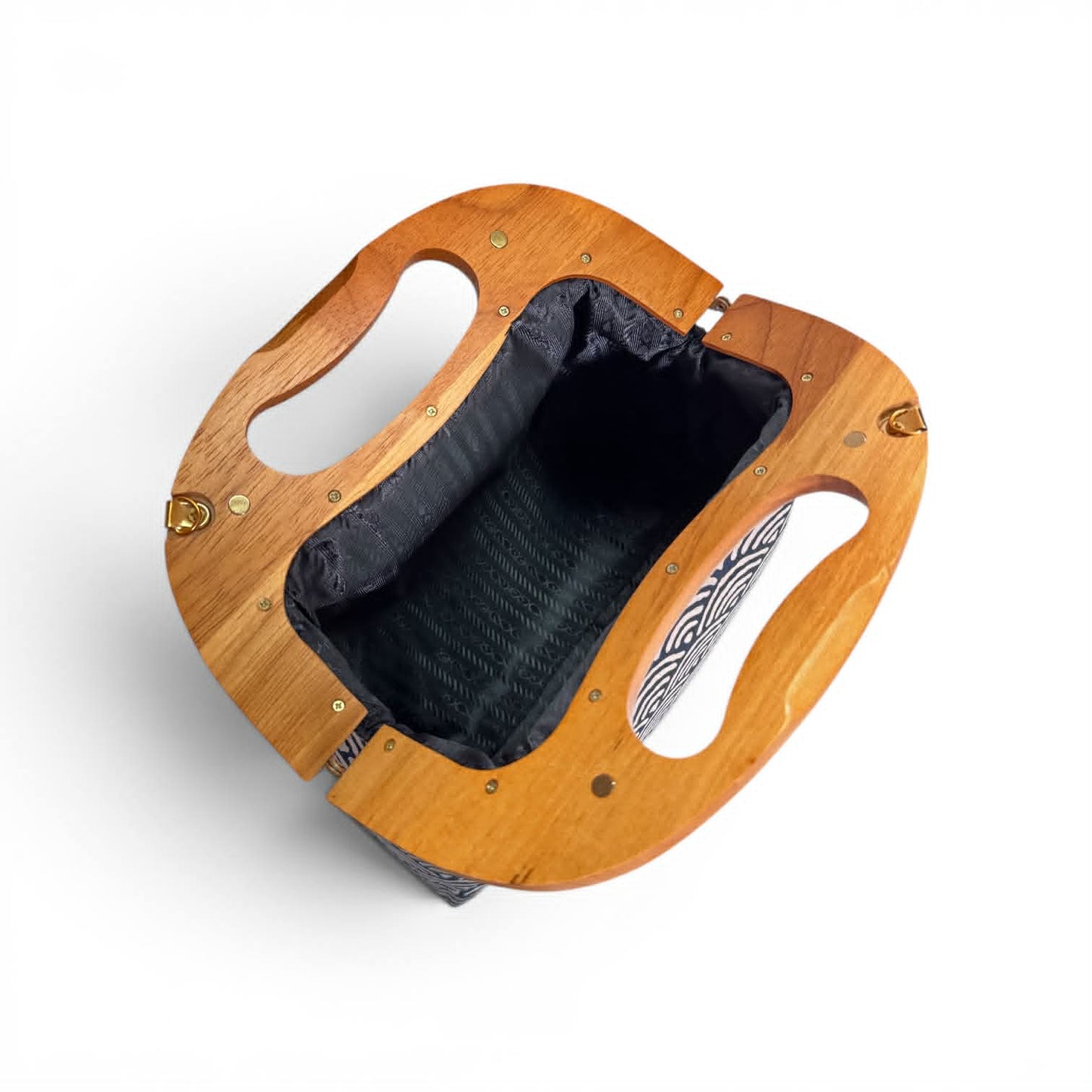Wooden Clutch Bag - Seigaiha