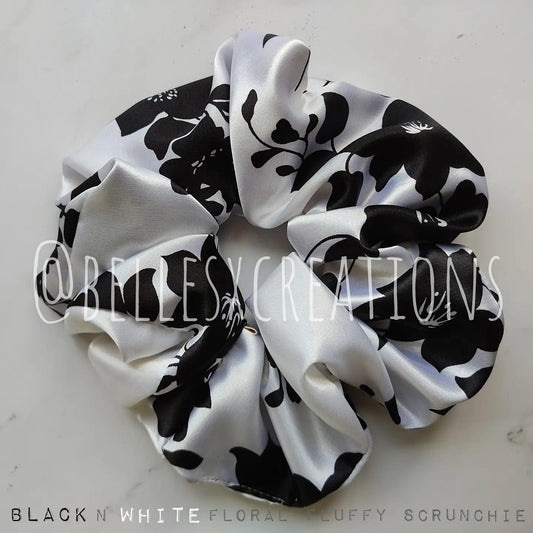 Mega Fluffy Scrunchie - Black & White