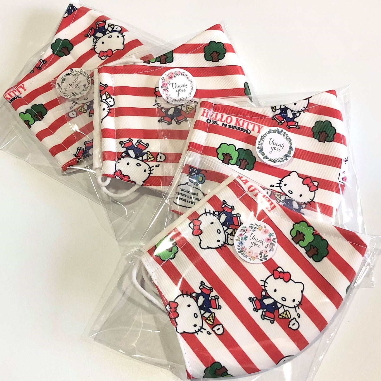 HK Red & White Stripes Mask (Water-Repellent)