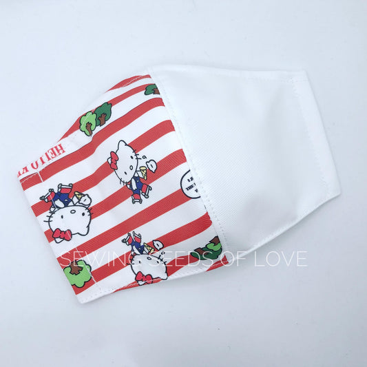 HK Red & White Stripes Mask (Water-Repellent)