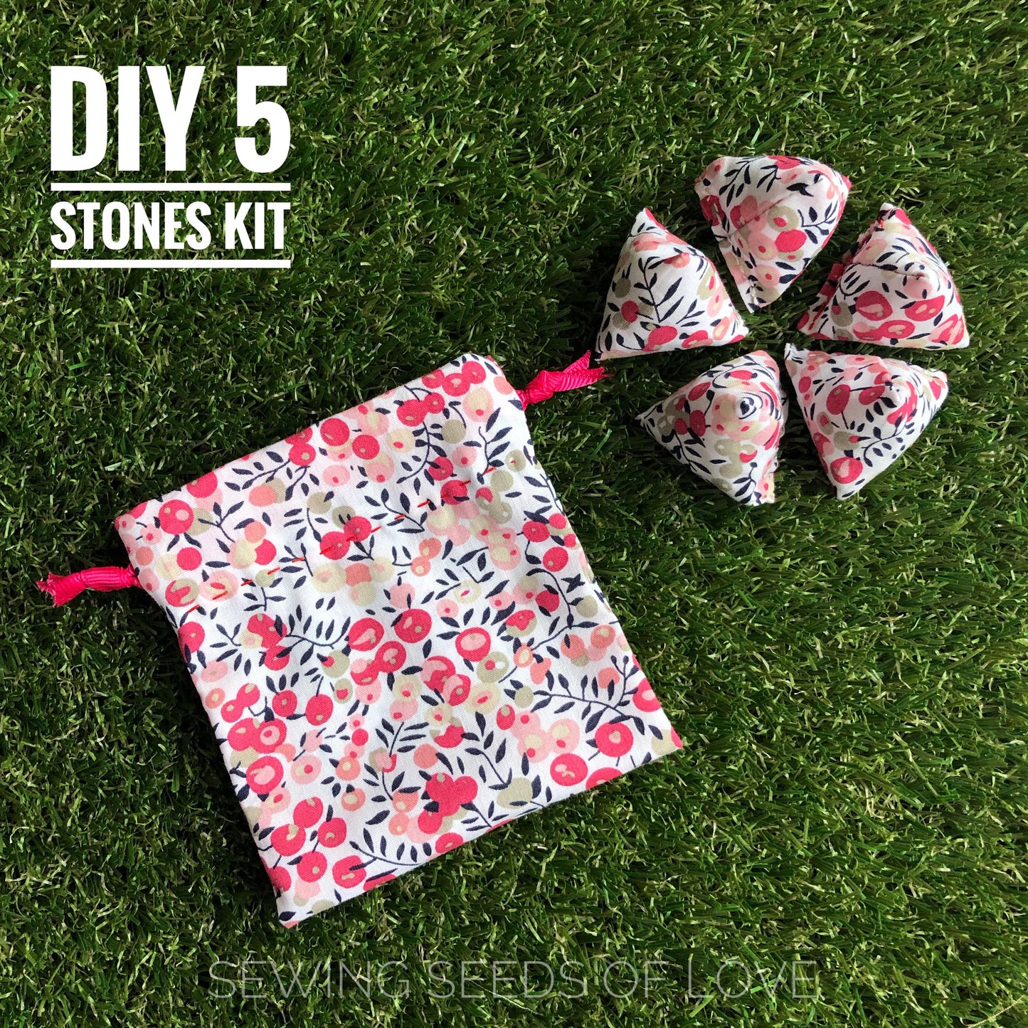 DIY 5 Stones Sewing Kit - Wiltshire Pink