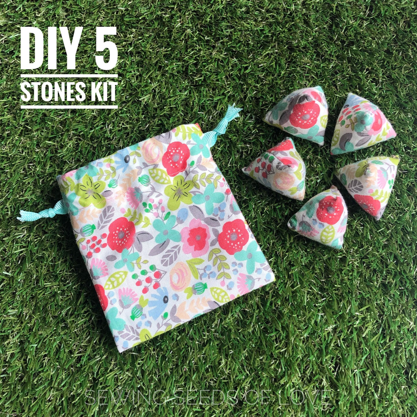 DIY 5 Stones Sewing Kit - English Garden