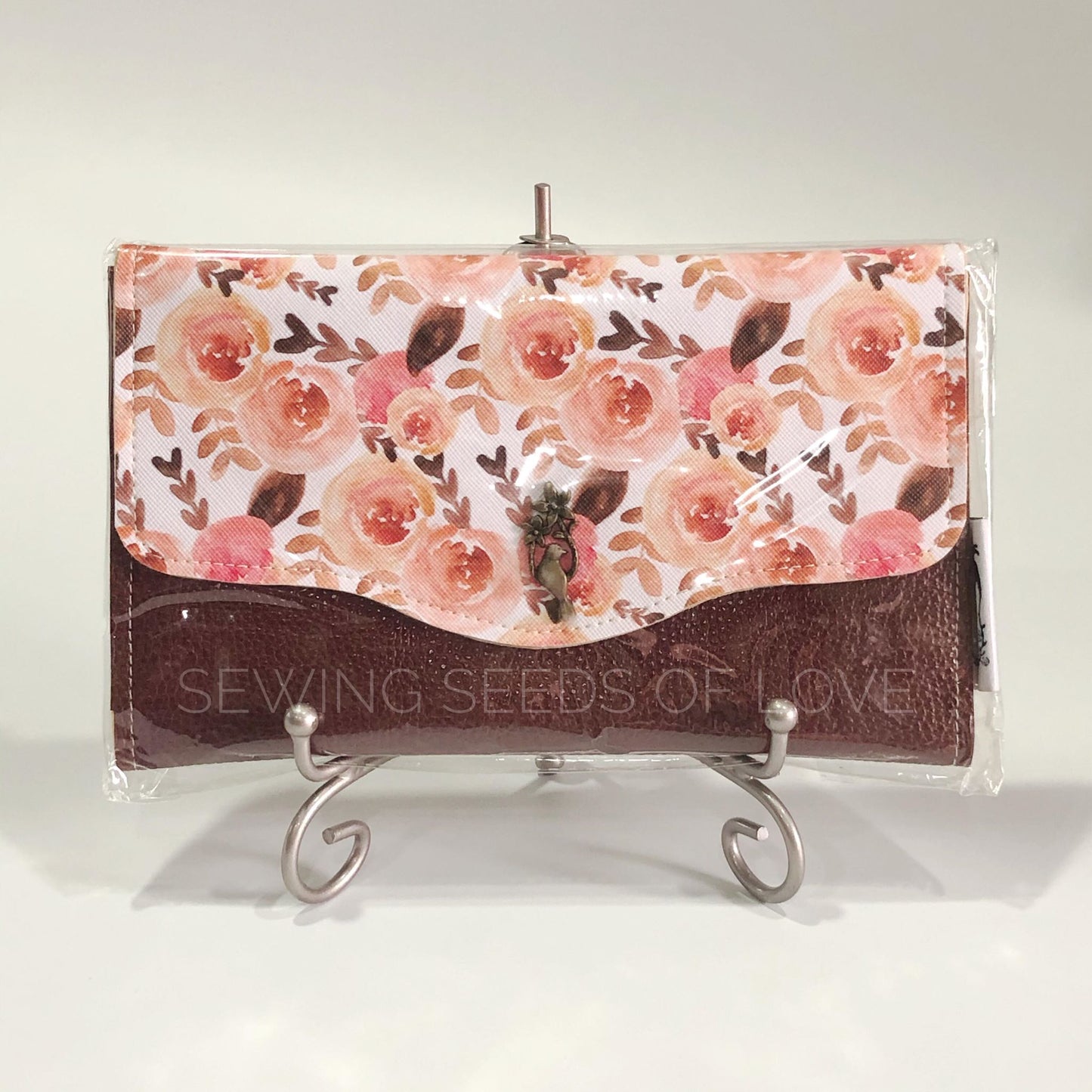 Vinyl Angbao Clutch - Coral Roses