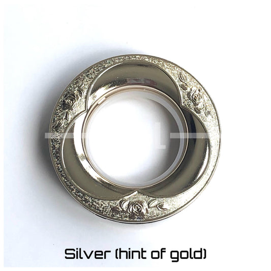 Plastic Curtain Grommet - Silver Emboss (hint of Gold)