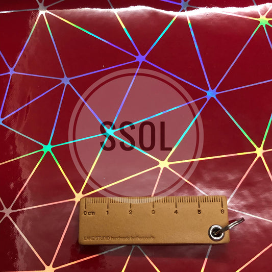Vinyl/PU Leather - Geometric (Red)
