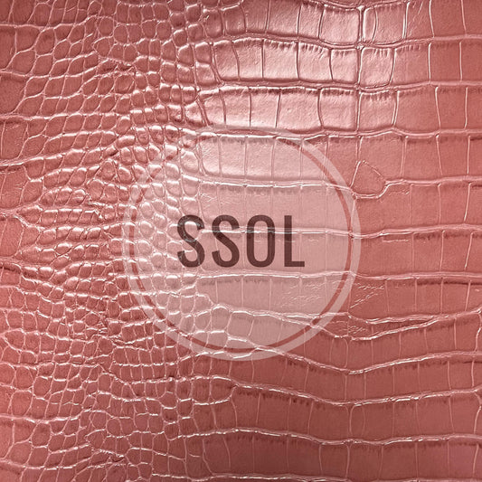 Vinyl/PU Leather - Croc (Salmon Pink)