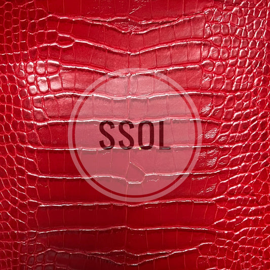 Vinyl/PU Leather - Croc (Wine Red)